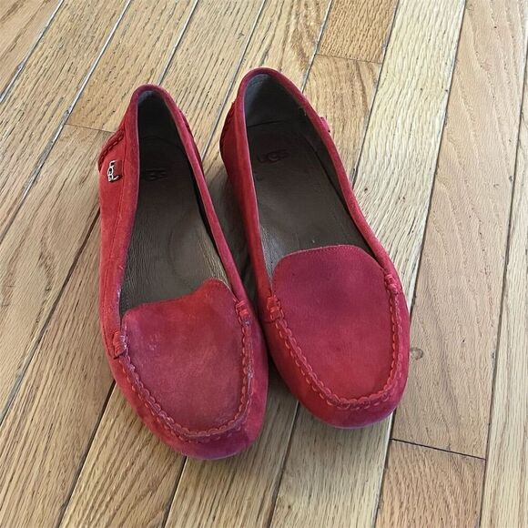 UGG Shoes - UGG Women's Suede Loafer Moccasins Red Size 9 Casual Flats